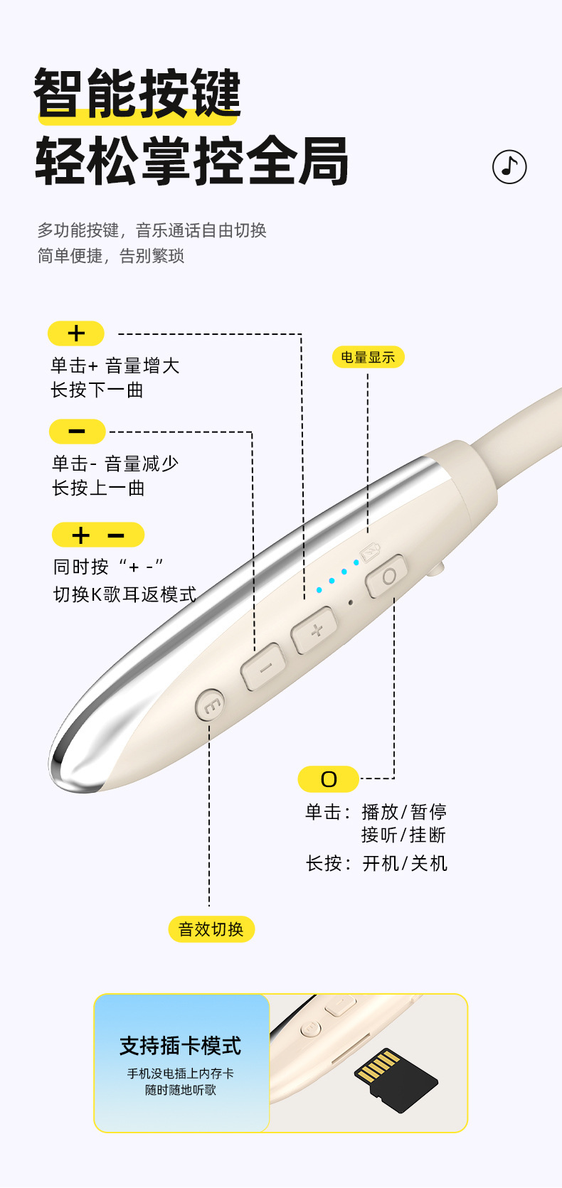 The 2025 new cross-border Bluetooth headphones, neckband music and sports headphones, feature ultra-long battery life and are compatible with all mobile phones pic 12