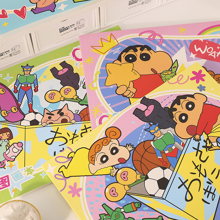 Crayon Shin-chan picture book A4, Japanese-style cute cartoon, official Crayon Shin-chan picture book, student drawing book pic 3