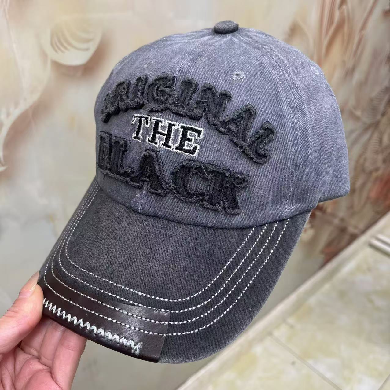 嘻哈棒球帽批发新款休闲百搭牛仔布做旧鸭舌帽字母刺绣现货棒球帽详情17