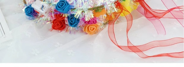 十灯七彩发光花环头饰头箍led灯儿童公主羽毛兔耳朵金丝闪光花环详情11