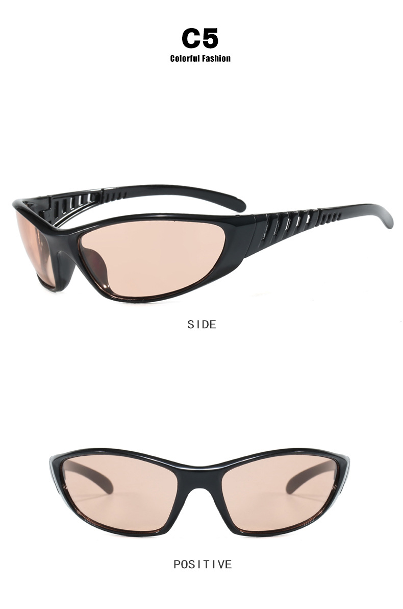 European and American futuristic tech sunglasses, Y2K millennium sunglasses, retro and high-end sunglasses for girls, street style for women pic 13