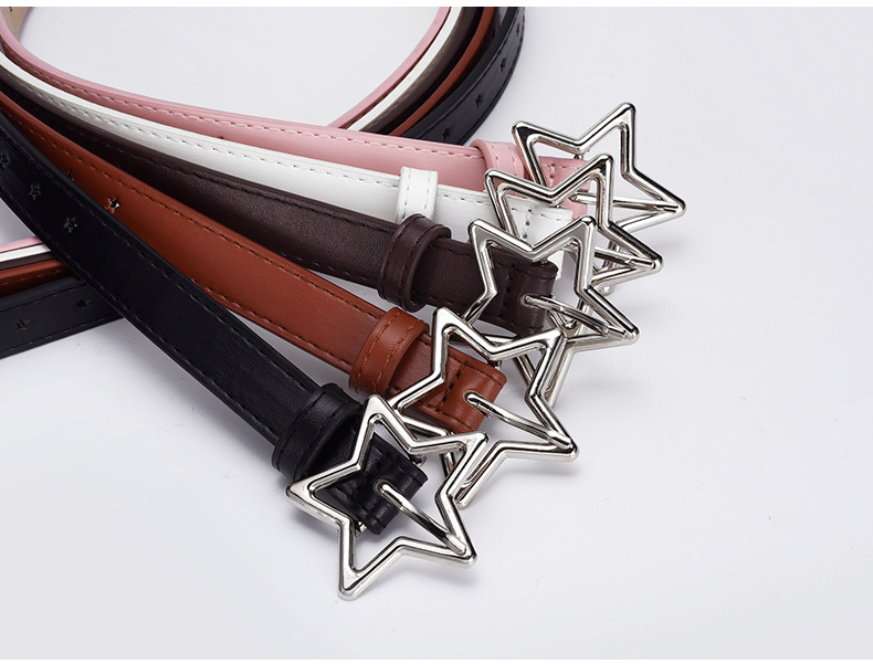 儿童款五角星合金扣女士腰带简约百搭星星全孔连衣裙牛仔裤皮带女详情10