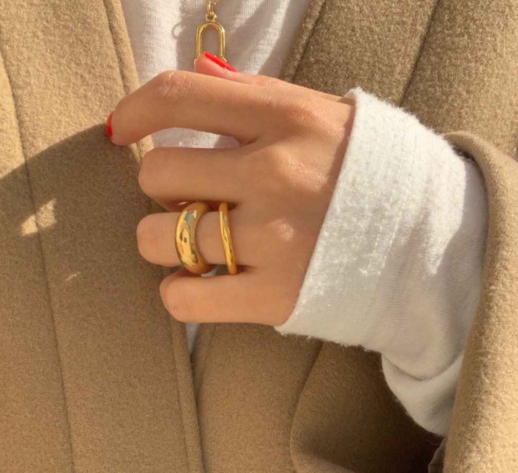 Heavy metal line ring, Korean version S925 pure silver simple style smooth surface simple line fine ring ring pic 16