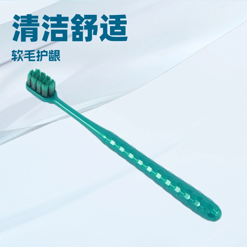 软毛牙刷宽头山型凸面牙刷超细软宽薄成人家用护龈牙缝清洁家庭装详情4