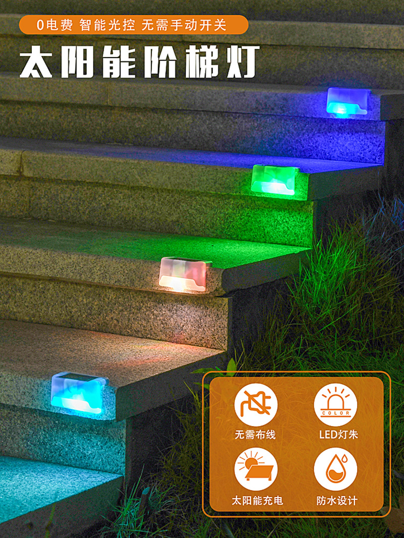Solar lamps, step lamps, fence lamps, railing lamps, staircase lamps, outdoor LED step lamps, courtyard decorative wall lamps pic 3