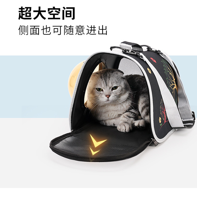 宠物便携太空舱外带猫包手提可折叠单肩包外出背包卡通猫咪狗包包详情6