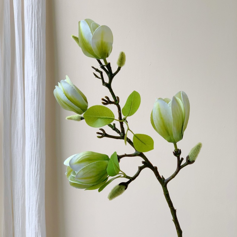 中式高仿3D胶片手感玉兰花仿真花假花装饰客厅玄关餐桌摆件塑料花详情14