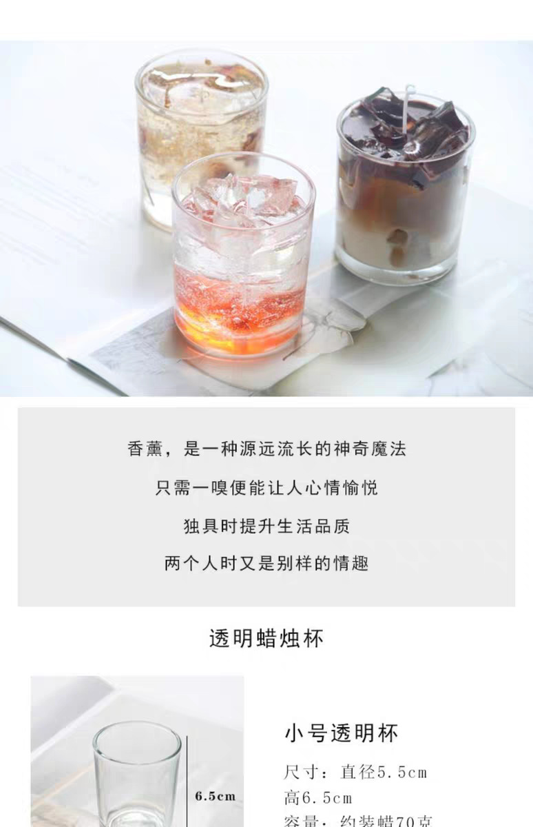 批发加厚透明简约烛台diy蜡烛杯家用蜡烛玻璃容器香薰玻璃杯空杯详情1