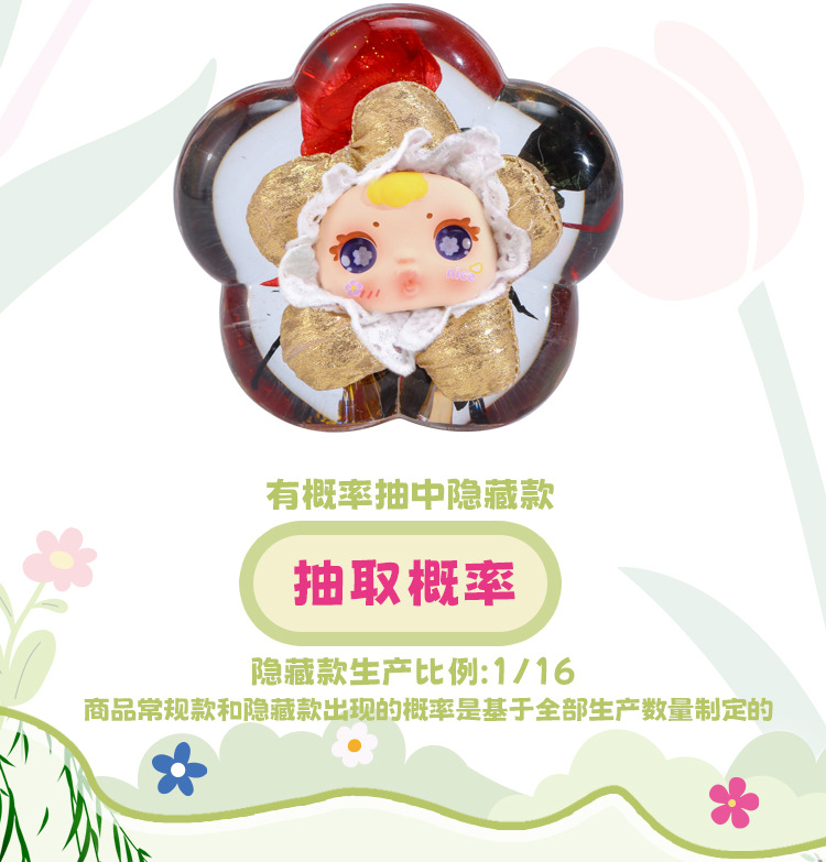 Sunny blooming Oil Leak Blind Box Cartoon Creative flower design ornament Acrylic plush ornament blind box wholesale pic 8