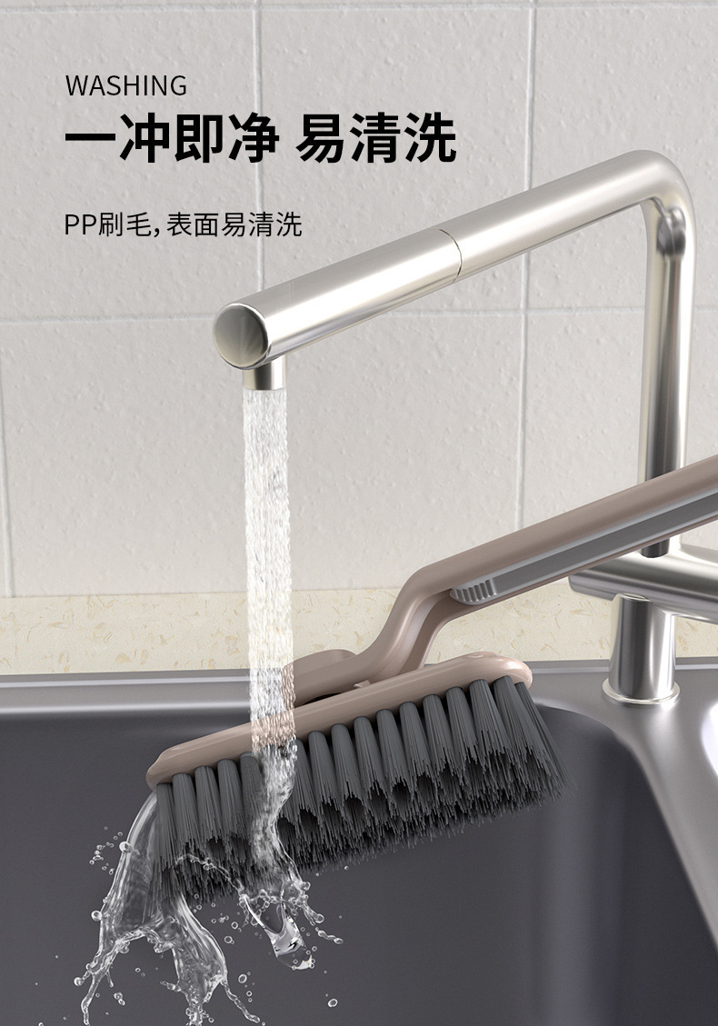 Best-selling washbasin multi-functional rotating brush, bathroom, toilet window sill, floor joint, hard-bristled brush, gap brush pic 8