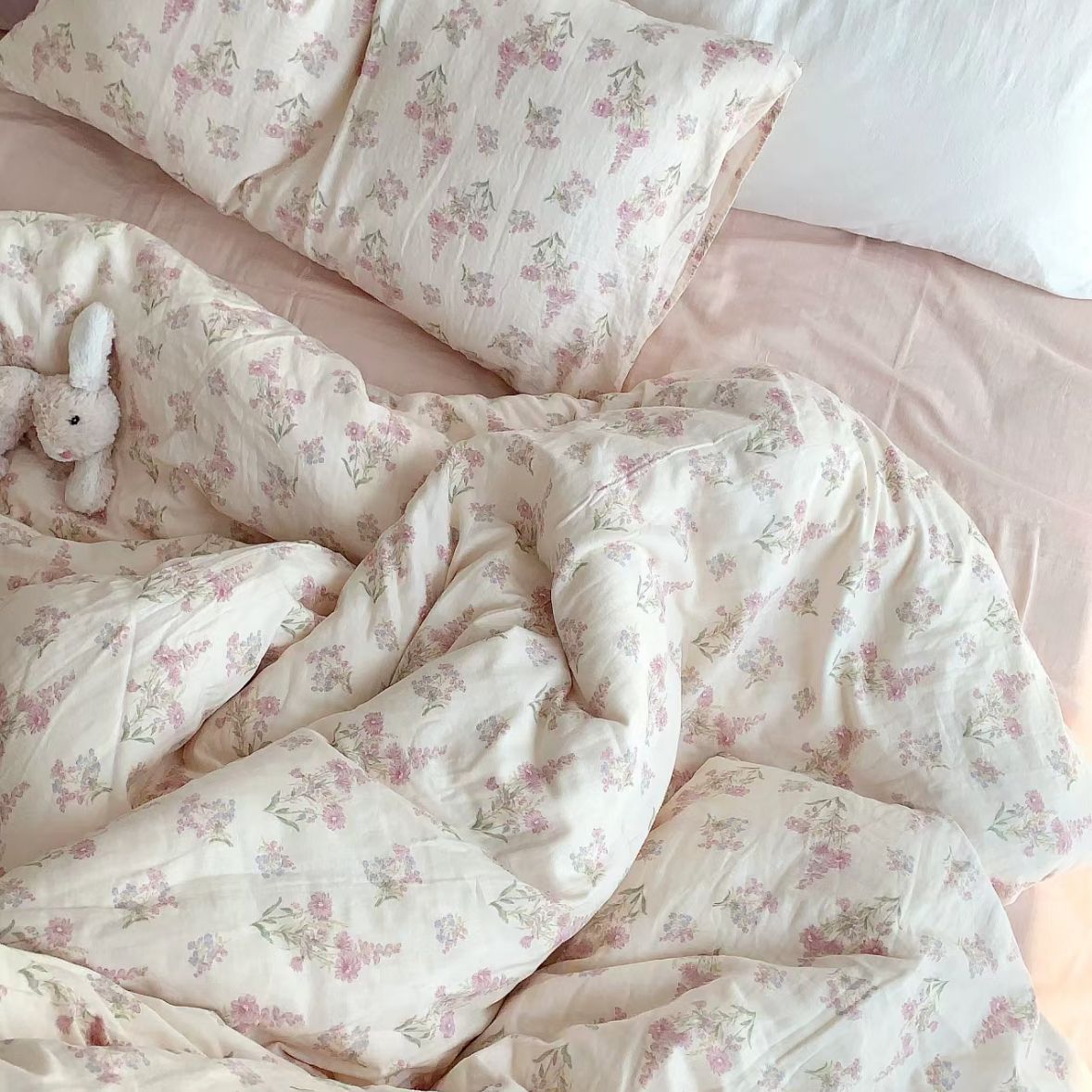 小红书A类全棉有氧双层纱四件套母婴级透气纯棉纱布小清新Kitty猫详情52