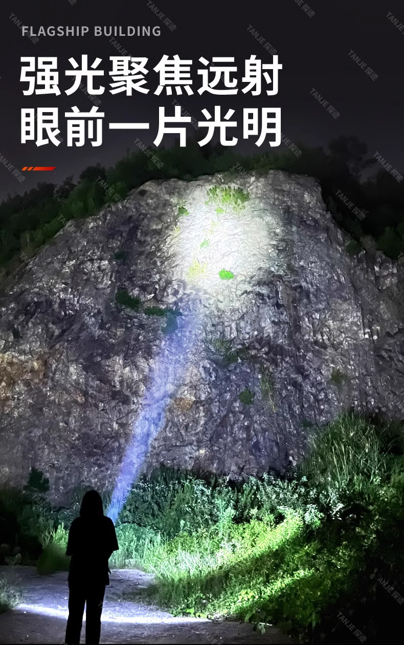 Rechargeable floodlight, led household emergency lighting, power outage backup, outdoor construction site, portable ultra-bright camping light pic 4