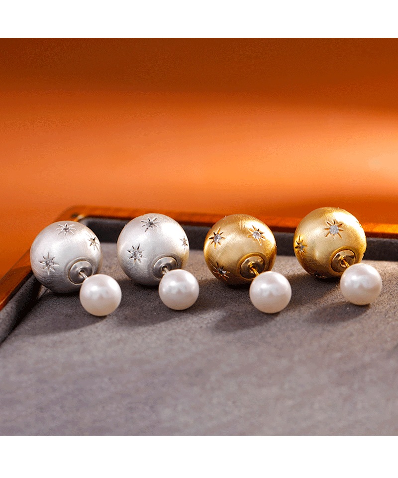Hyacinth stylish, individualistic, light luxury, brushed high-end earrings, a pair of pearl stud earrings, a new trendy ear accessory for 2025 pic 2