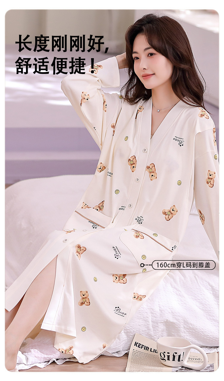 孕妇待产裙夏季带胸垫纯棉a类月子服睡衣裙产后产妇产房生产检裙详情11