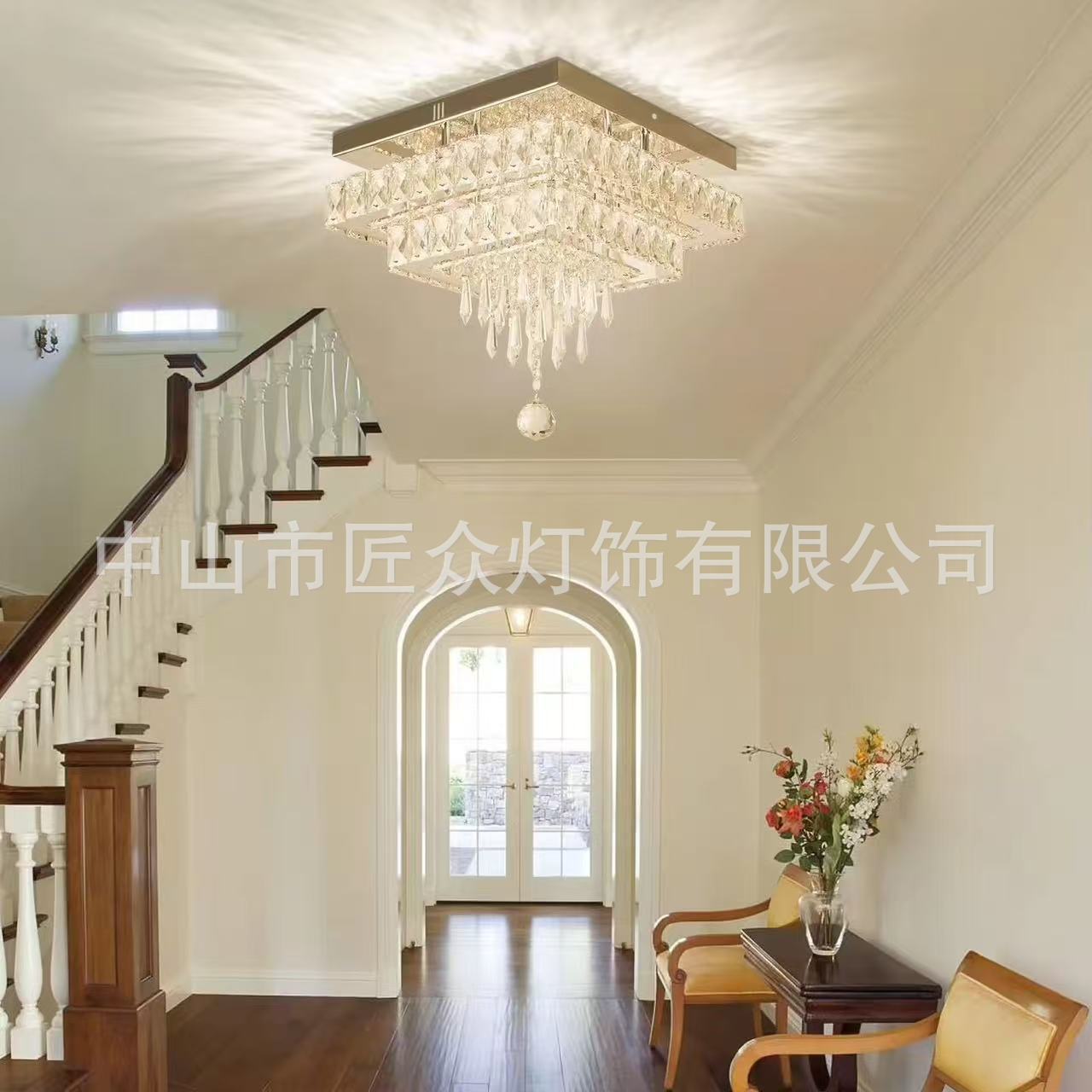 LED跨境电商热卖轻奢豪华大气水晶吸顶灯客厅卧室餐厅灯中山灯具详情4