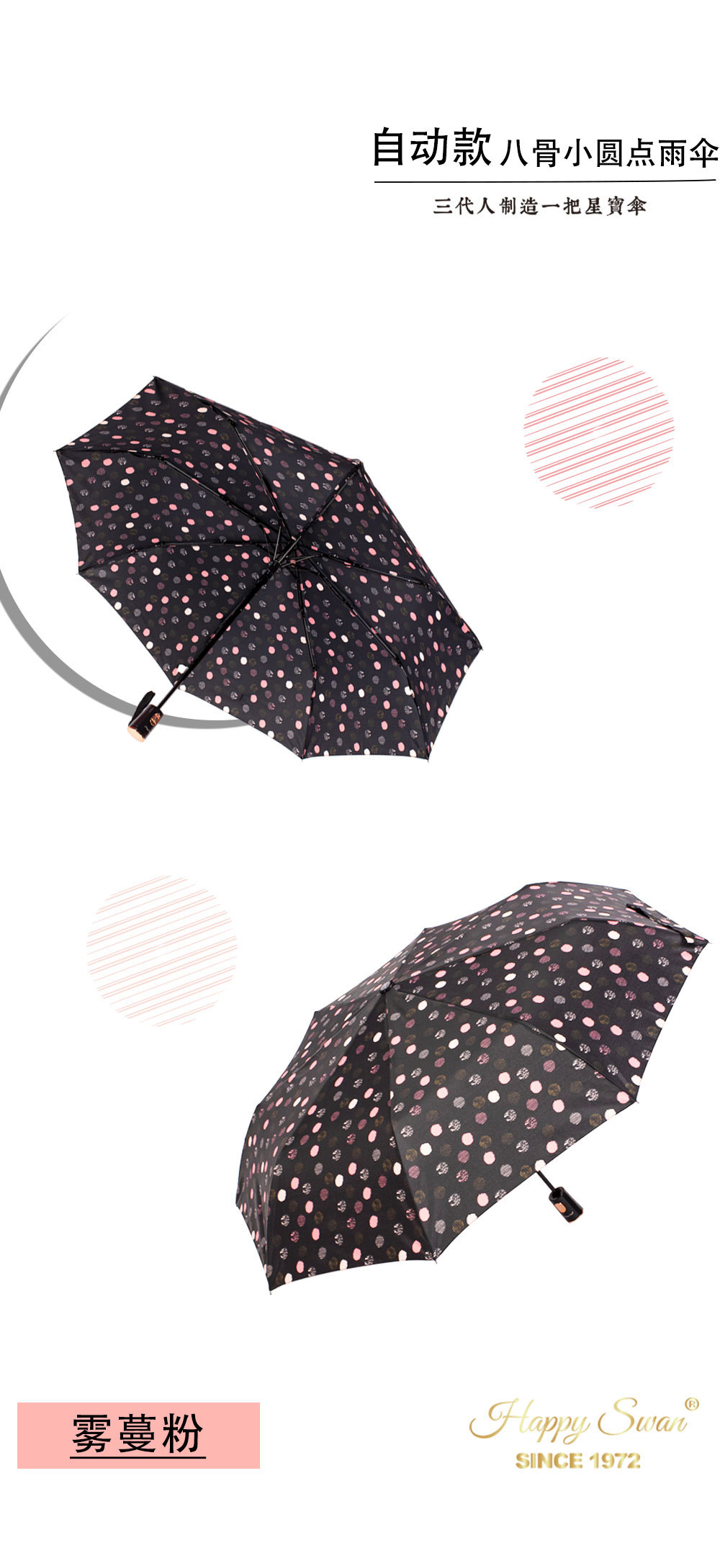 【外贸】星宝跨境三折半自动伞出口雨伞3 folding umbrella stock详情10