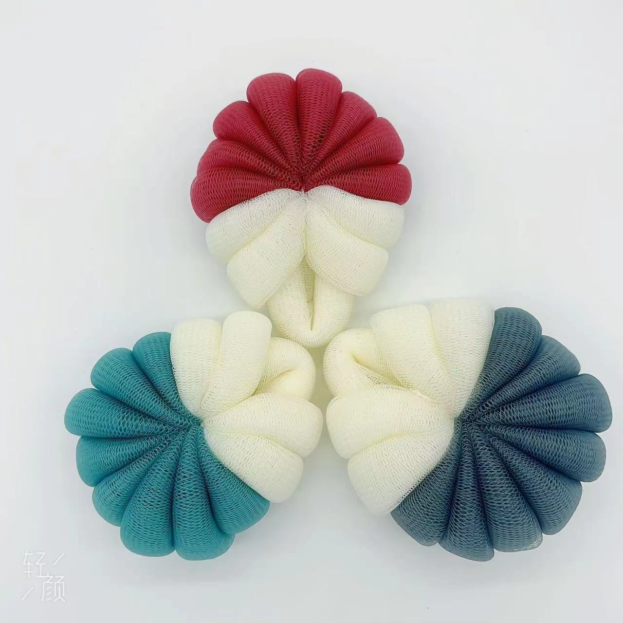 纯彩乌龟球沐浴条家用洗澡沐浴球搓澡巾搓背条起泡网浴球花详情19