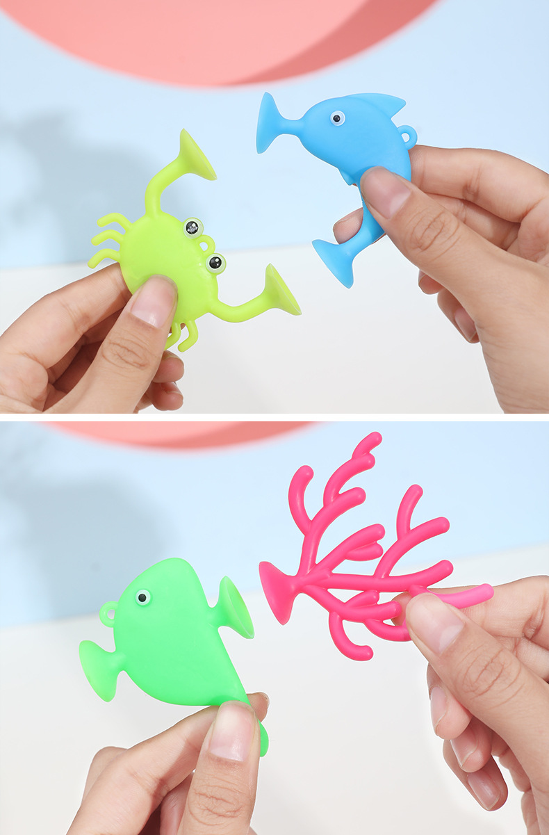 热销海洋系列动物公仔吸盘玩具吸吸粘粘乐洗澡卡通过家家玩具详情15