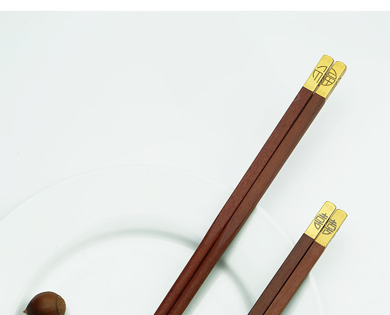 鸡翅木家用筷子金属头精品木筷子芸香木网红分餐家庭红木筷子批发详情14