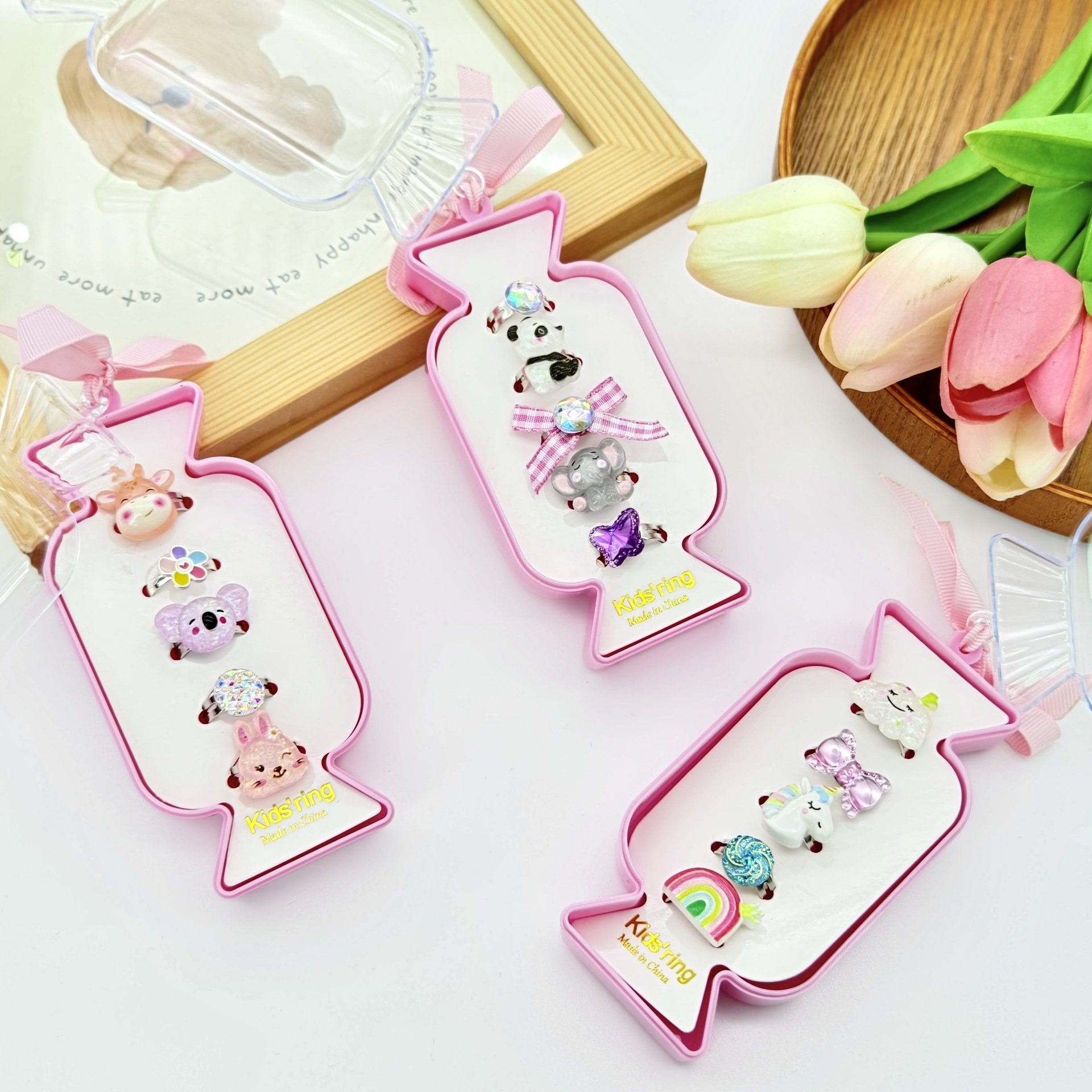 【可以】新品儿童卡通戒指可调节树脂戒指幼儿园生日礼物玩具饰品详情4