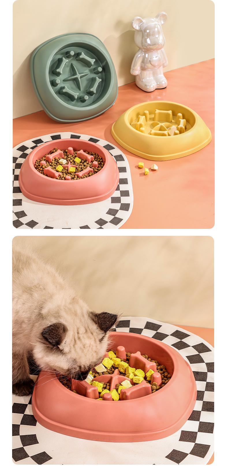 Dog bowl, anti-choking slow food bowl, small and medium-sized dog and cat feeder basin, cat food basin, dog food, anti-tipping pet supplies pic 10