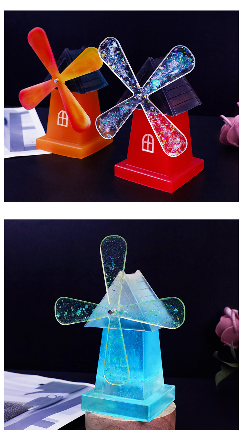 diy水晶滴胶旋转风车模具跨境亚马逊饰品摆台摆件蜡烛硅胶模具详情5