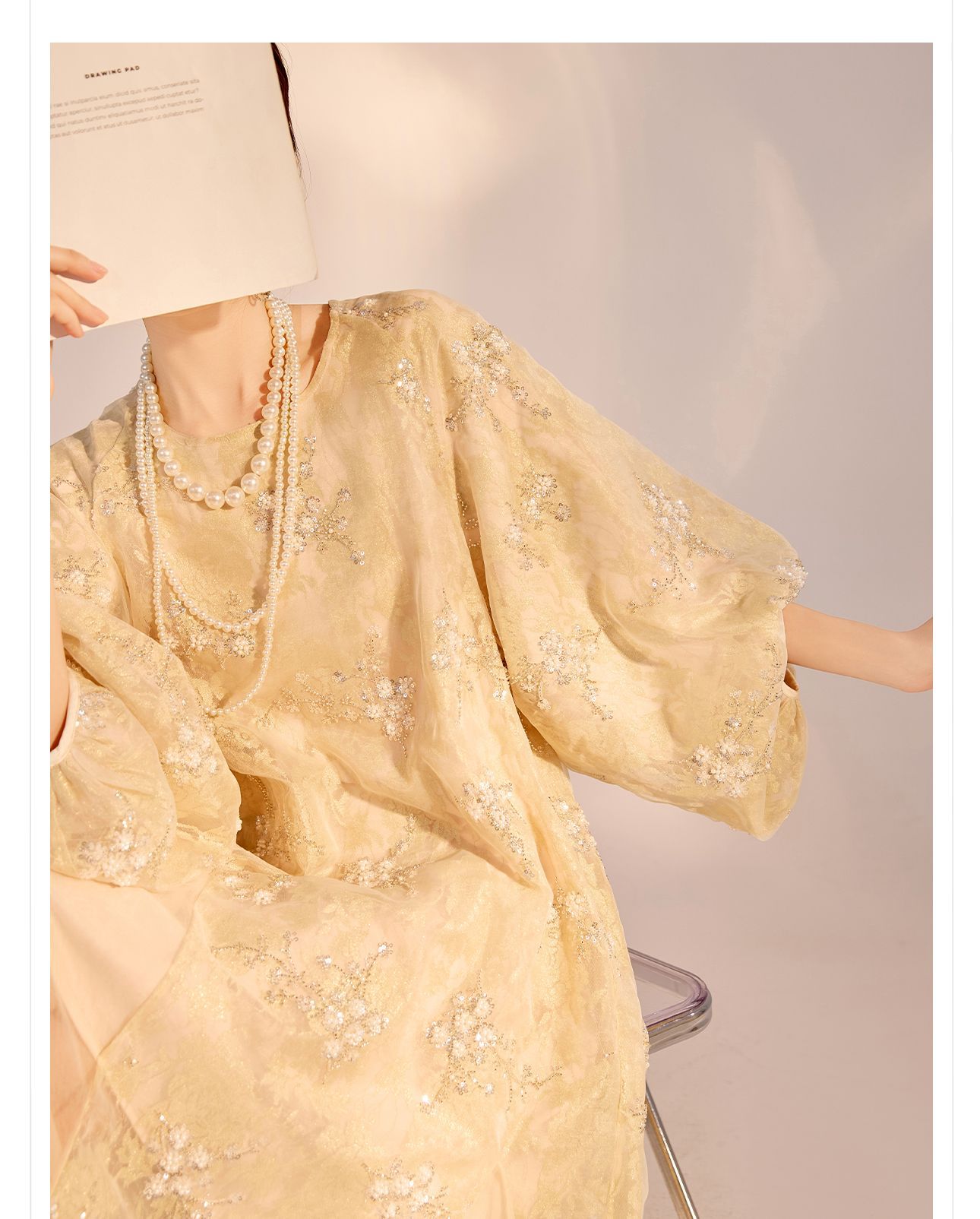 New Chinese-style high-end flower beaded embroidery dress, national style 2025 light luxury design sense elegant long dress N2034 pic 10