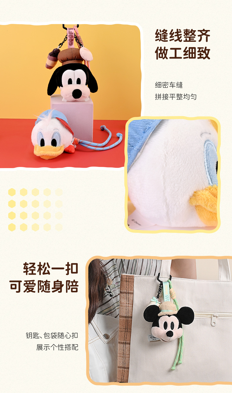 迪士尼正版授权米奇米妮毛绒玩偶娃挂件背包钥匙扣挂绳详情5