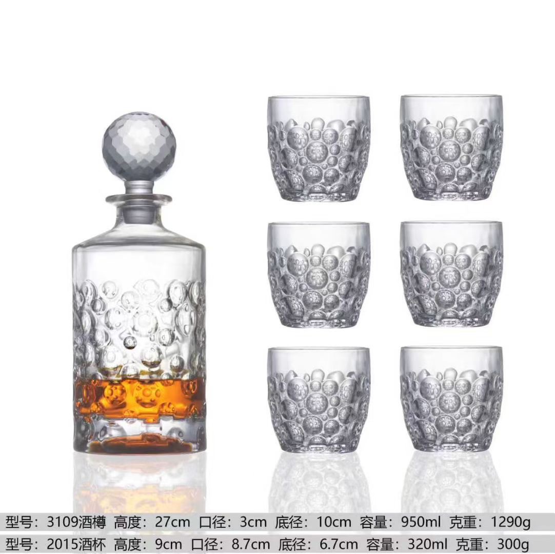 轻奢高档威士忌杯酒樽套装家用啤酒杯洋酒杯复古纹路酒杯套装详情2