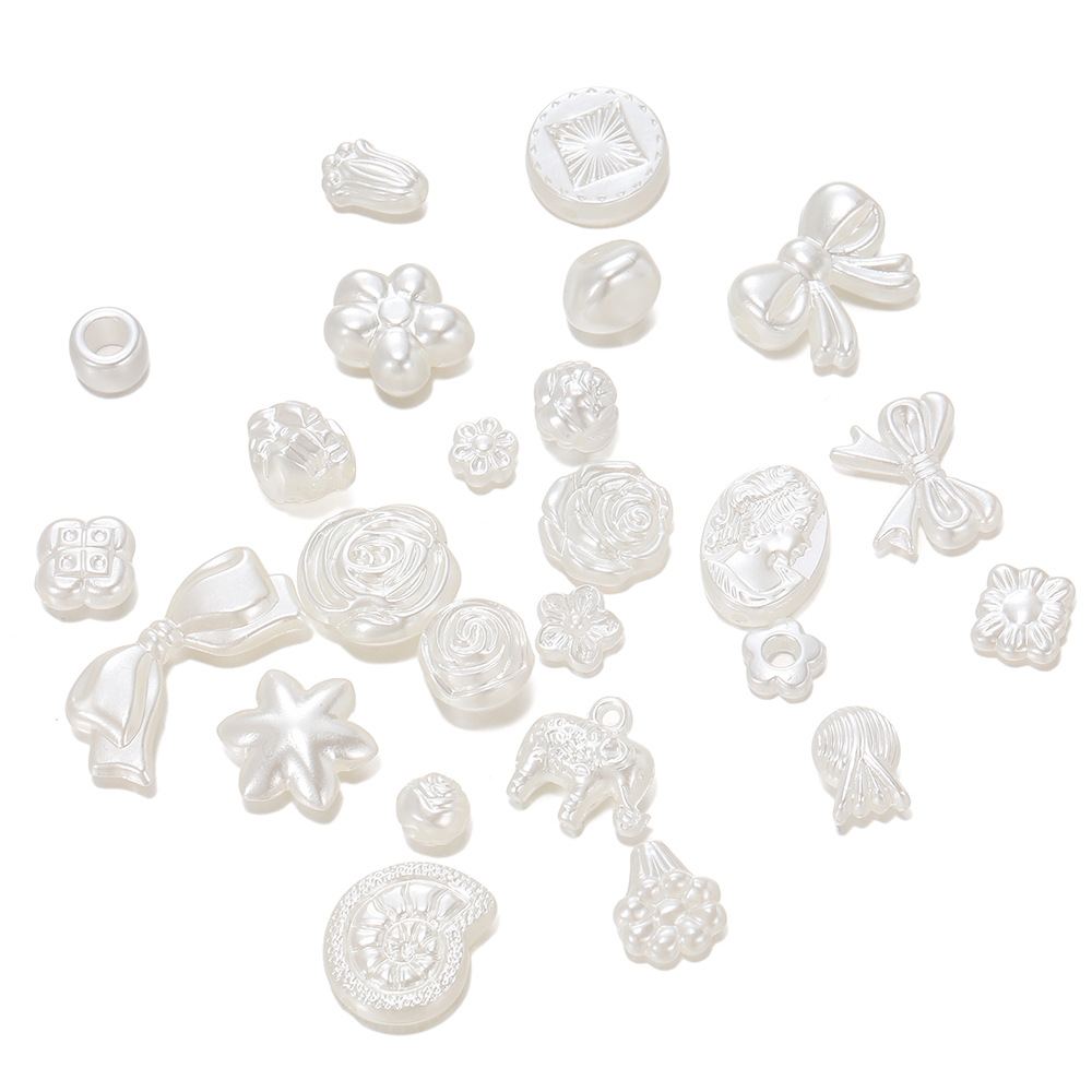 ABS仿珍珠 巴洛克风花朵仙人掌蝴蝶结 奶油胶diy手工串珠耳环配饰详情5