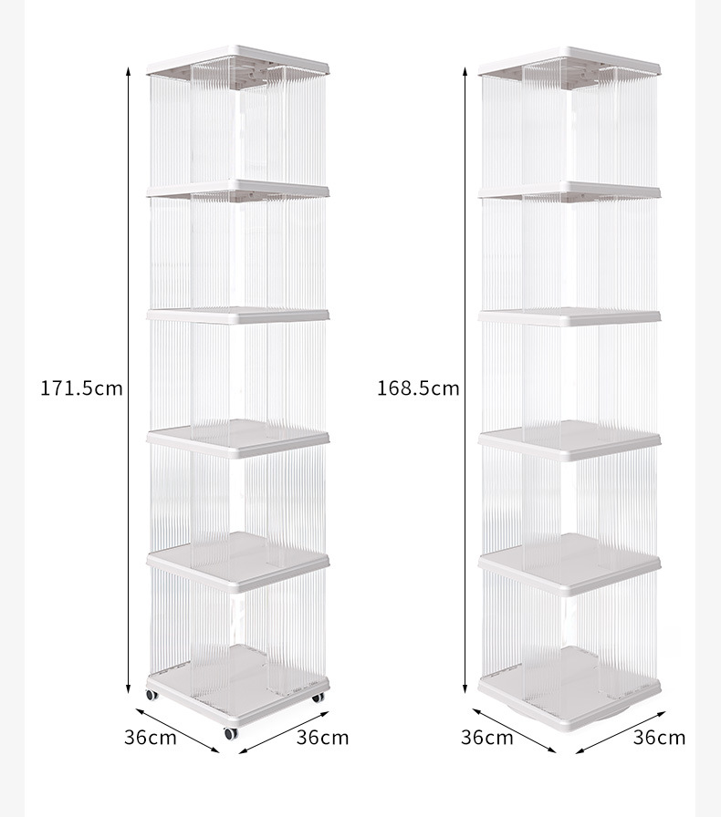 360度旋转轻奢书架透明书柜儿童绘本收纳架家用学生简易落地置物详情5