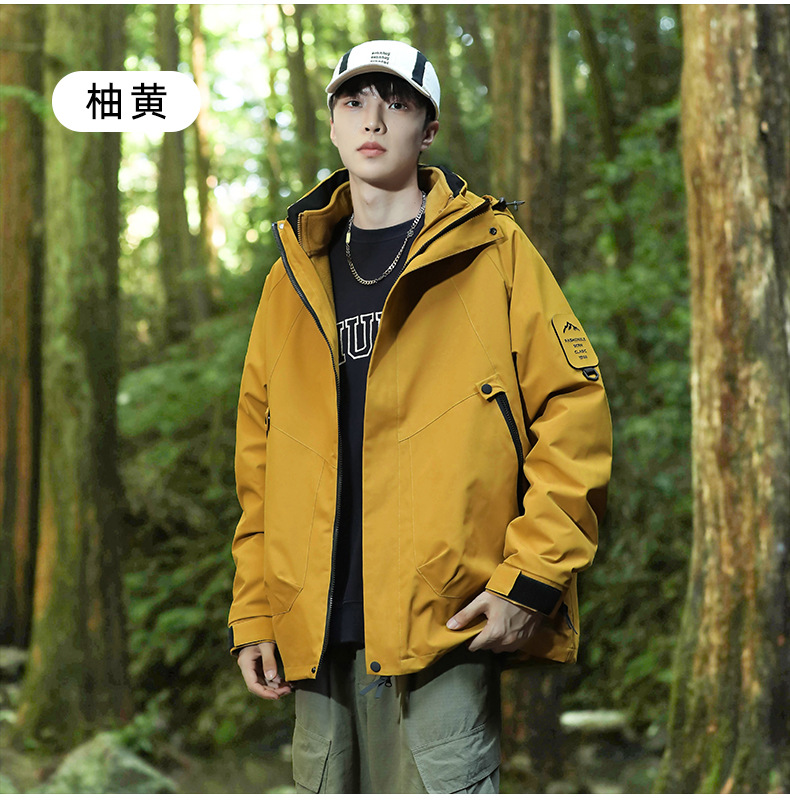 冲锋衣三合一防泼水男女款定制logo时尚新型高级感可拆卸防风外套详情19