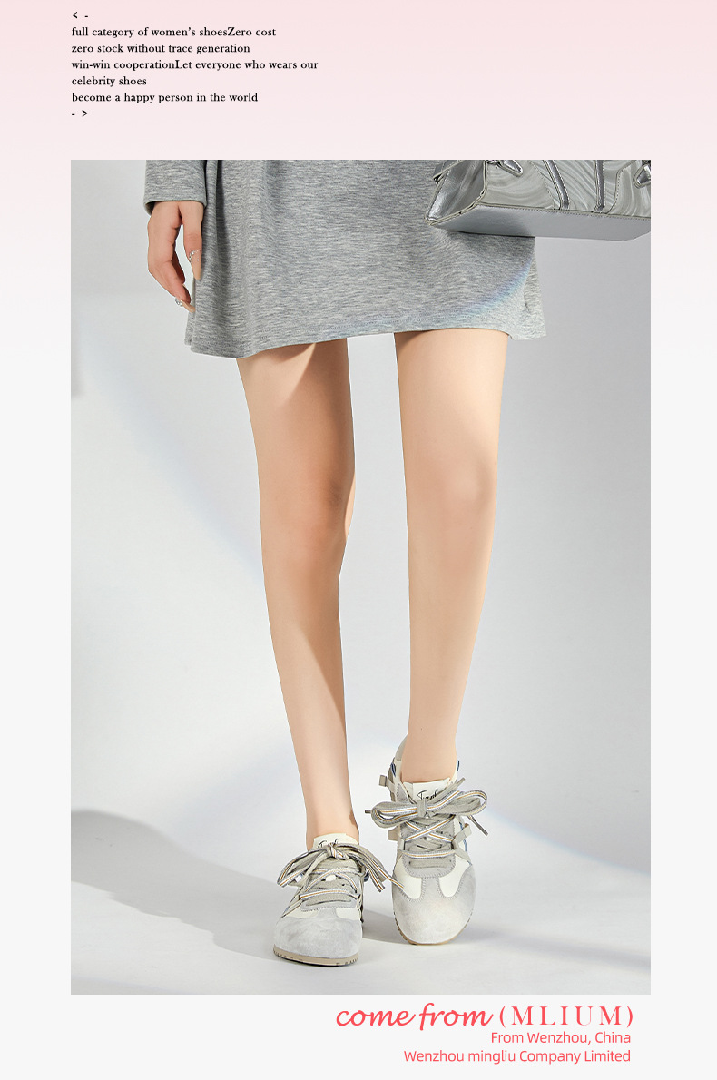 复古真皮德训鞋女2025秋季新款鞋子女双色鞋带歪头运动鞋休闲女鞋详情26