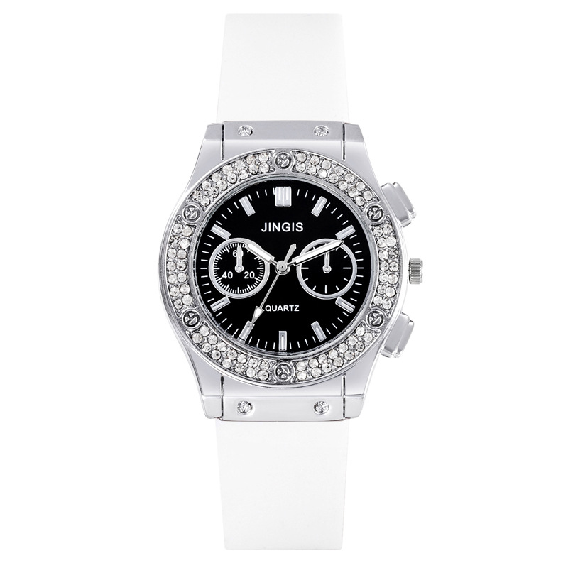 Fashionable and elegant unisex fashion watch, versatile business diamond-encrusted wristwatch, silicone strap, neutral and comfortable watch pic 3