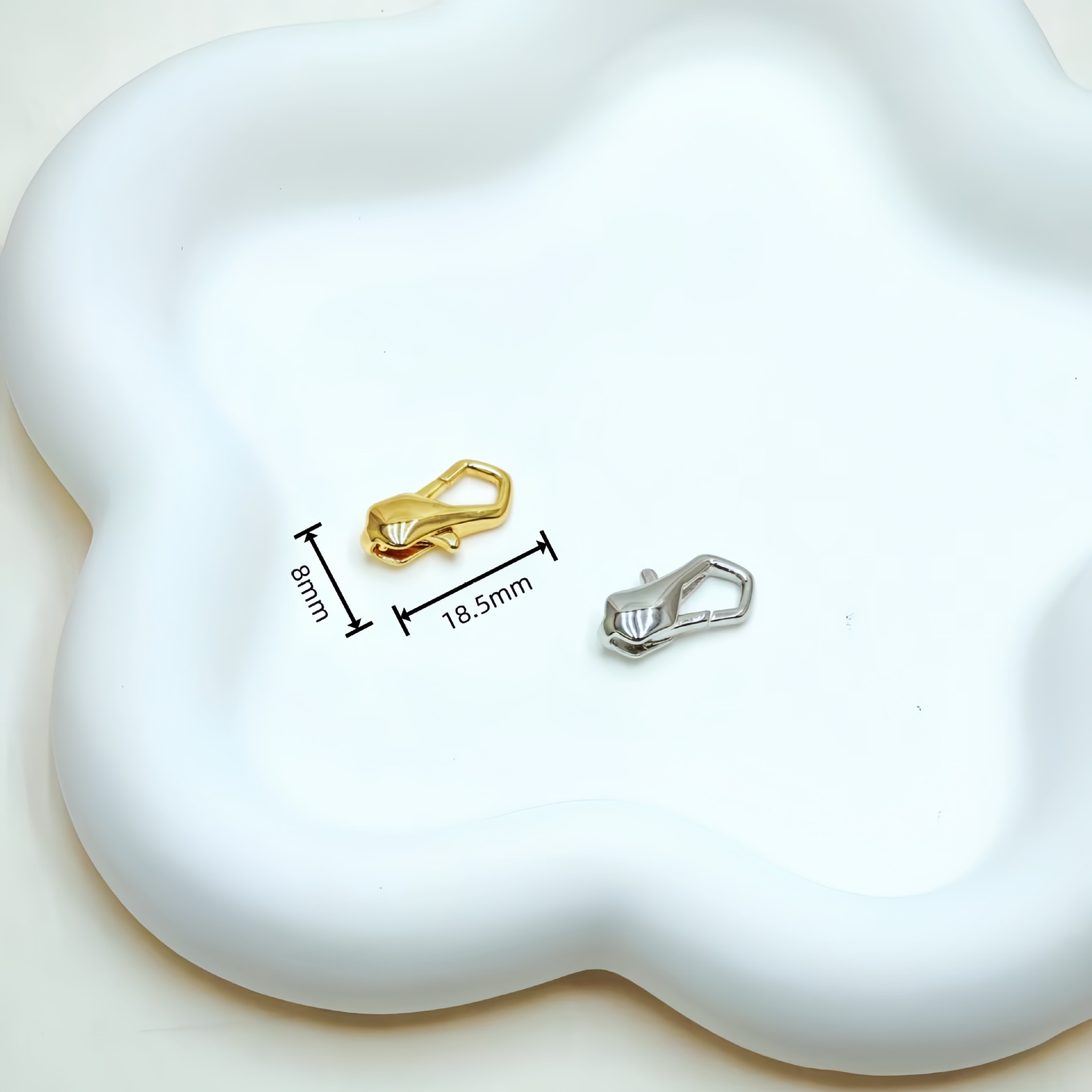 diy铜镀18K真金手工异型龙虾扣饰品配件批发 保色万能扣串珠手链详情13