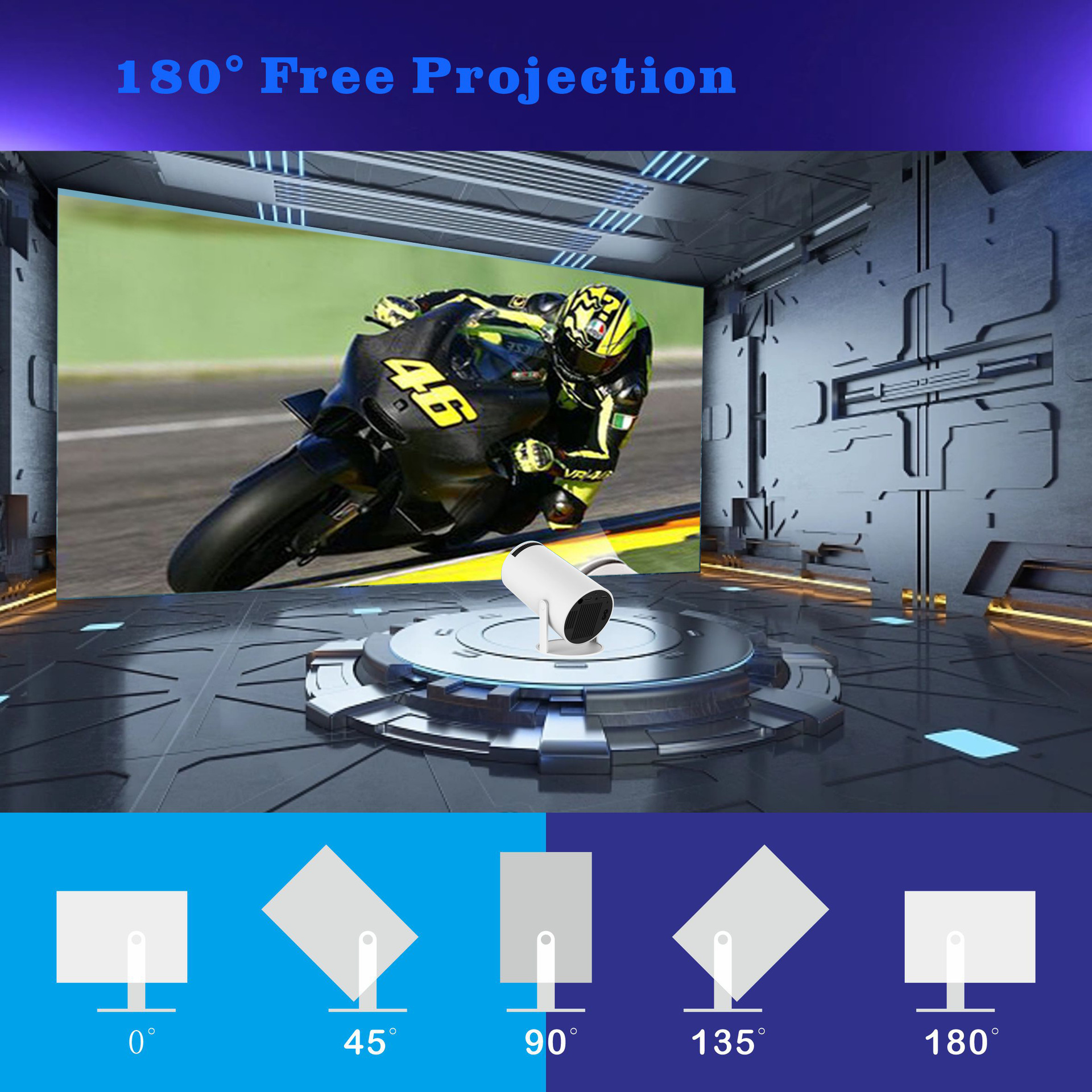 hy300pro projector home 4K portable LCD ultra-high-definition living room wall projection wireless screen factory wholesale price pic 6