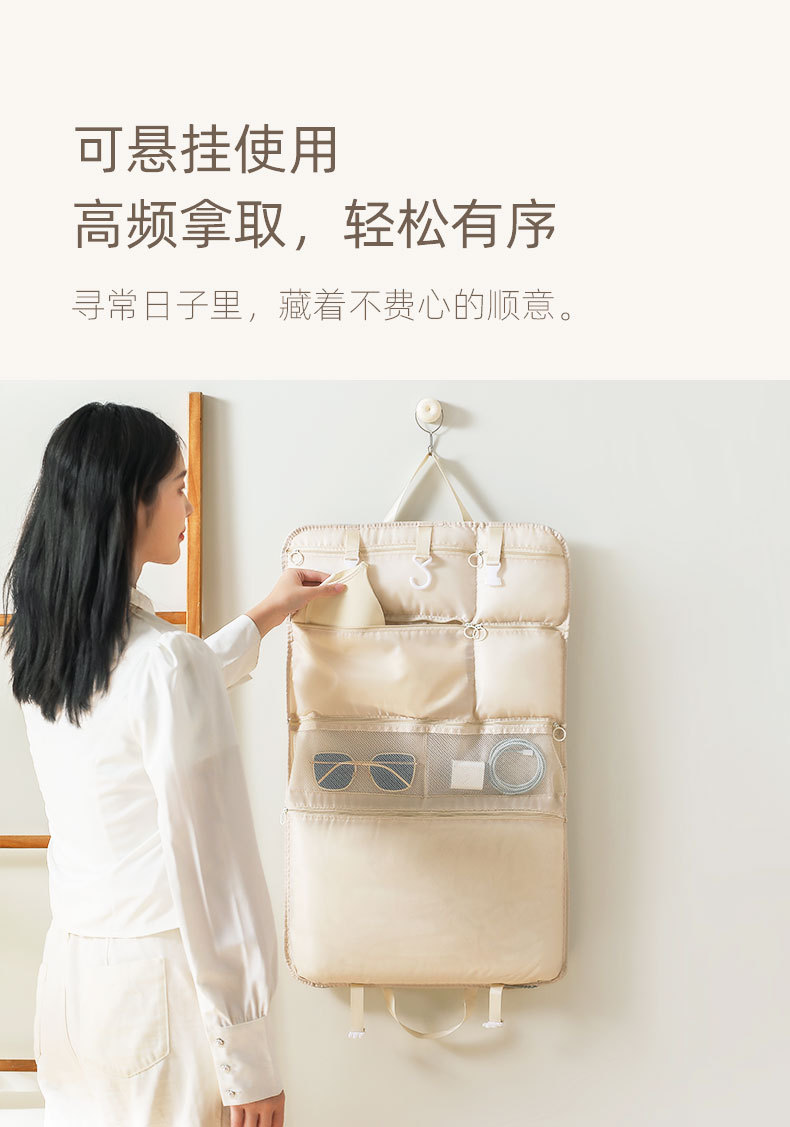 The 7-in-1 travel bag is portable and durable. It is suitable for classifying clothes, shoes, makeup, dust-proof bags, hanging clothes and storage bags for the start of the school year pic 9