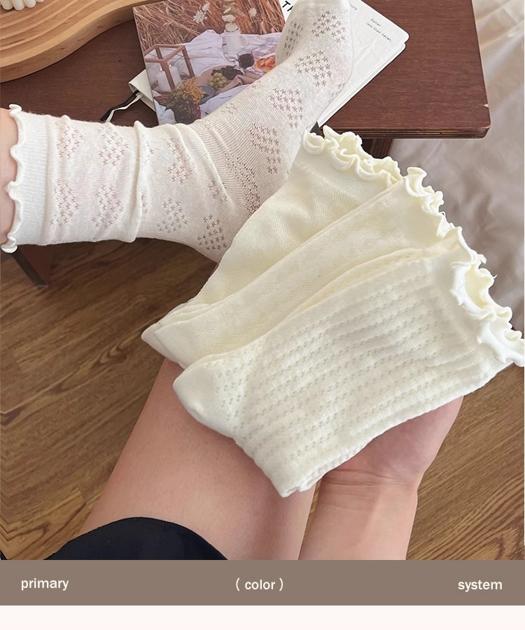 Белые деревянные чулки jk women special socks-women с золотым летом тонкой упаковки связывают милые стопки чулок pic 5
