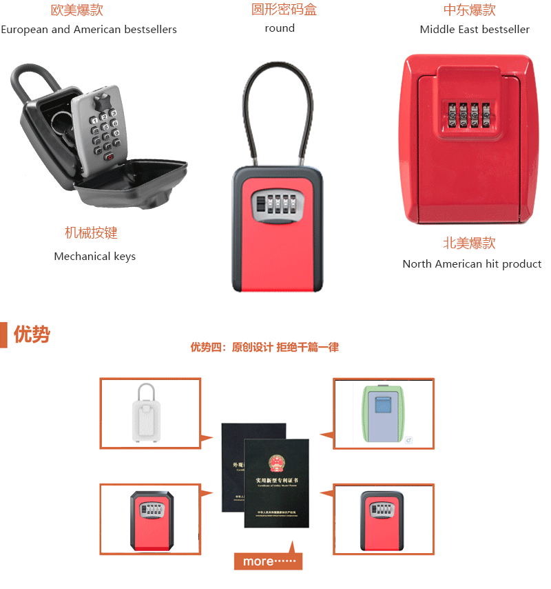 Cross-border foreign trade password key box, decoration password lock, padlock, door home safe, construction site homestay password box pic 18