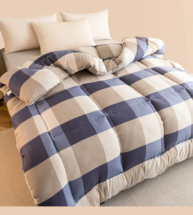 Thickened cotton quilts and bedding, winter student dormitory construction site quilts, labor protection winter quilts, single and double summer cool quilts, winter pic 13