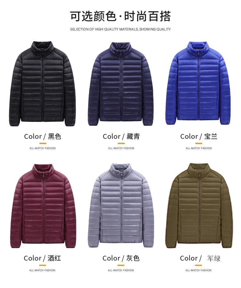 2025新款男装羽绒棉服青年纯色棉服外套现货轻薄大码男装一件代发详情2