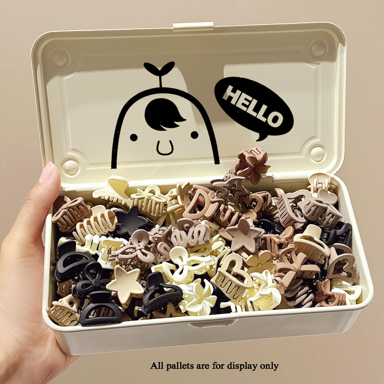 跨境咖色系迷你小夹子多款式随机组合发饰发卡10 20 30件装饰品搭配详情7