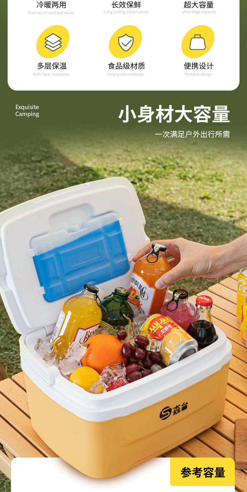 保温箱冷藏箱家用车载户外冰箱手提便携保冷野餐钓鱼商用摆摊冰桶详情2