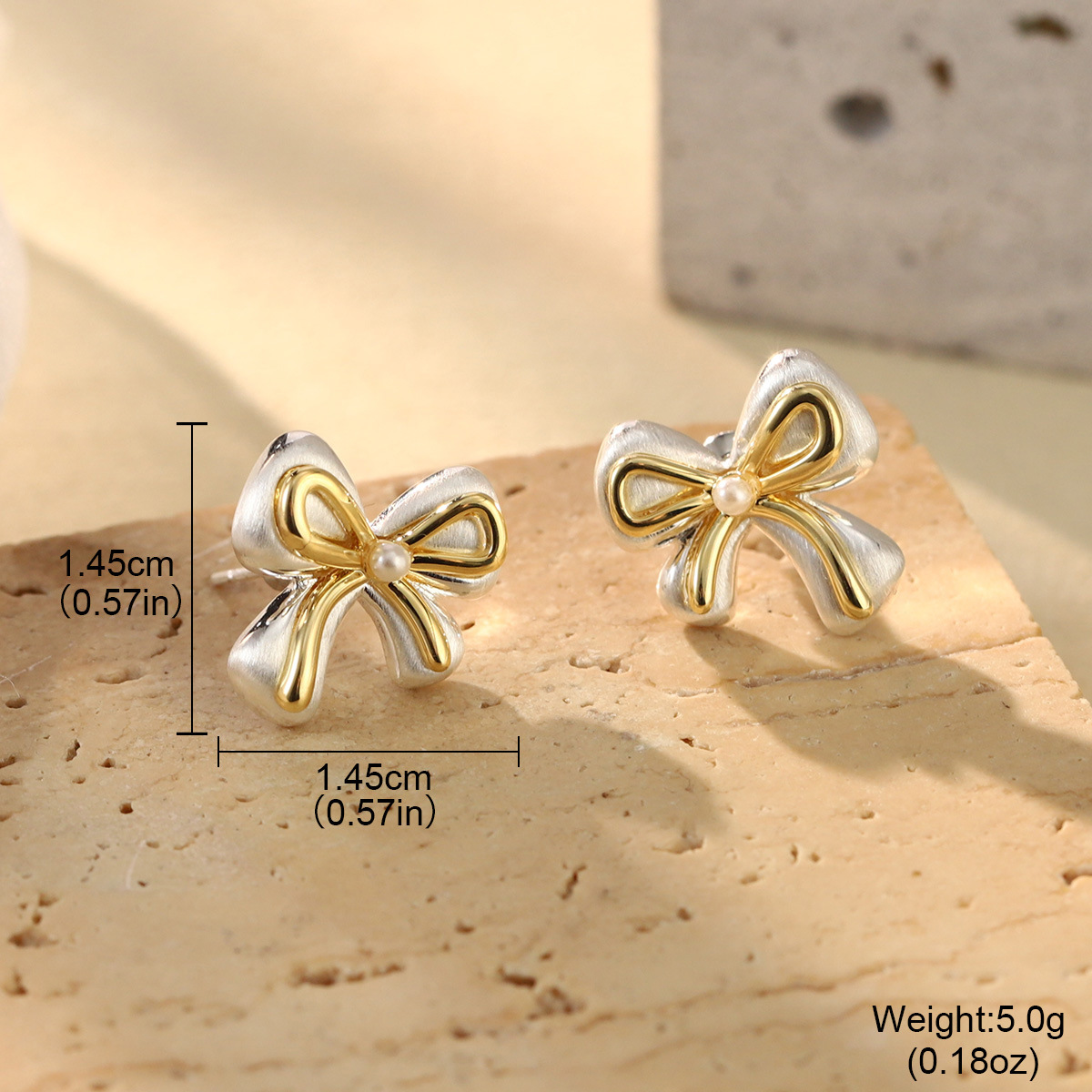 French geometric metal minimalist earrings with an irregular texture, white lava ring and enamel adjustable joints pic 42