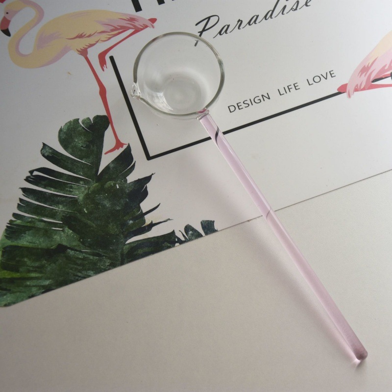 高硼硅耐热玻璃汤勺玻璃勺热油勺可以直接明火加热的勺详情9