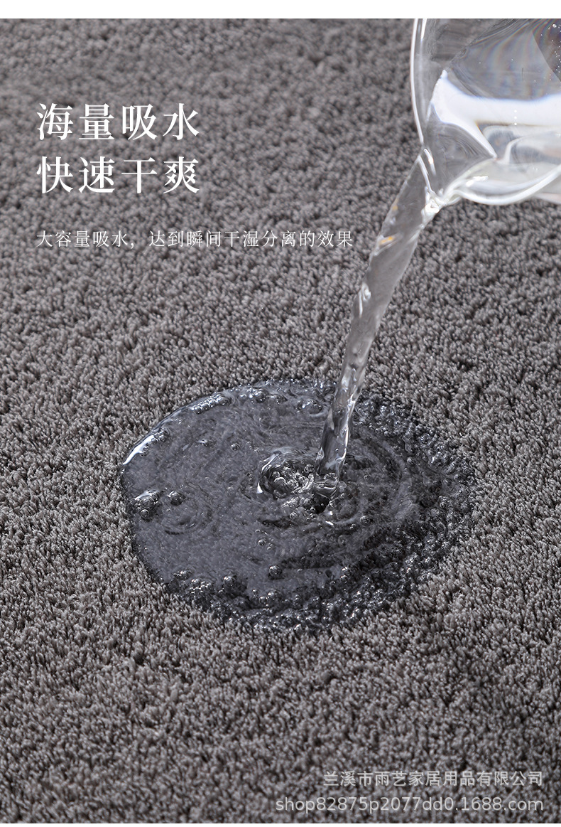 爆款加厚泡泡绒家用地毯卧室厨房地垫浴室吸水防滑脚垫卫生间门垫详情5
