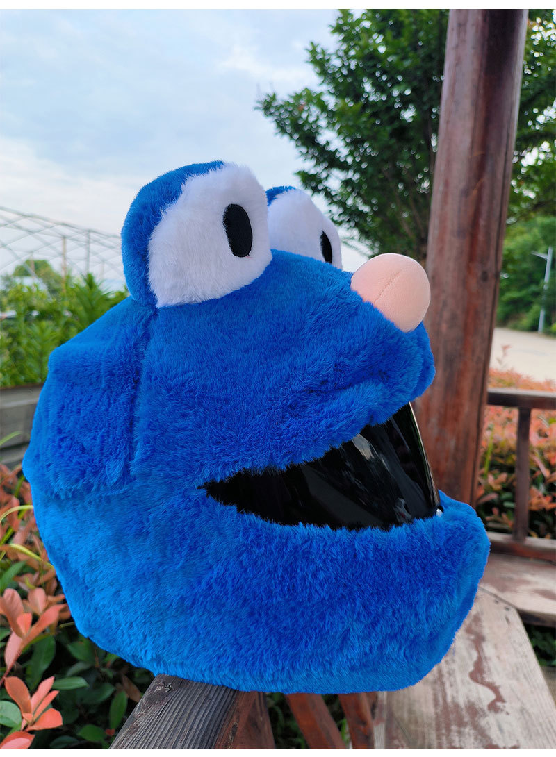 Helmet cap protective cover, big-eyed monster motorcycle, motorcycle, personalized cartoon plush head cover, frog riding, mask removal for warmth pic 23