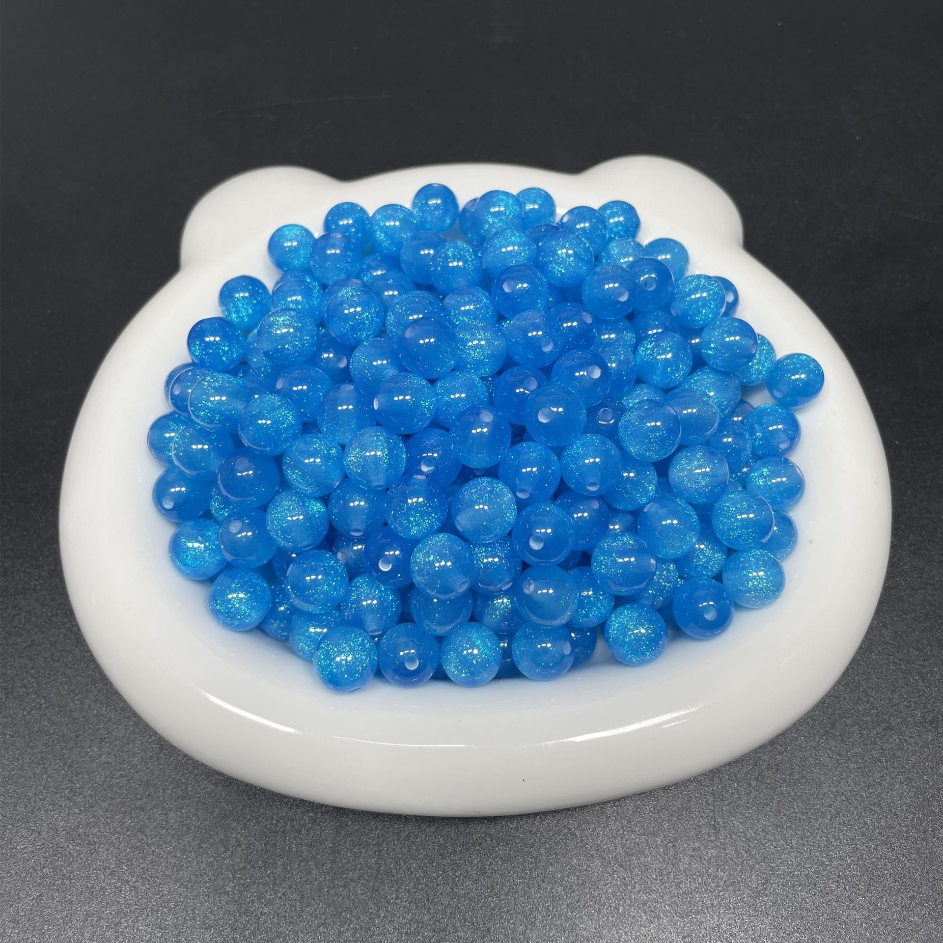 8/10/12mm resin fine Sparkling Starry Sky Mermaid Pearl resin imitation cat eye bead diy bracelet accessory pic 3