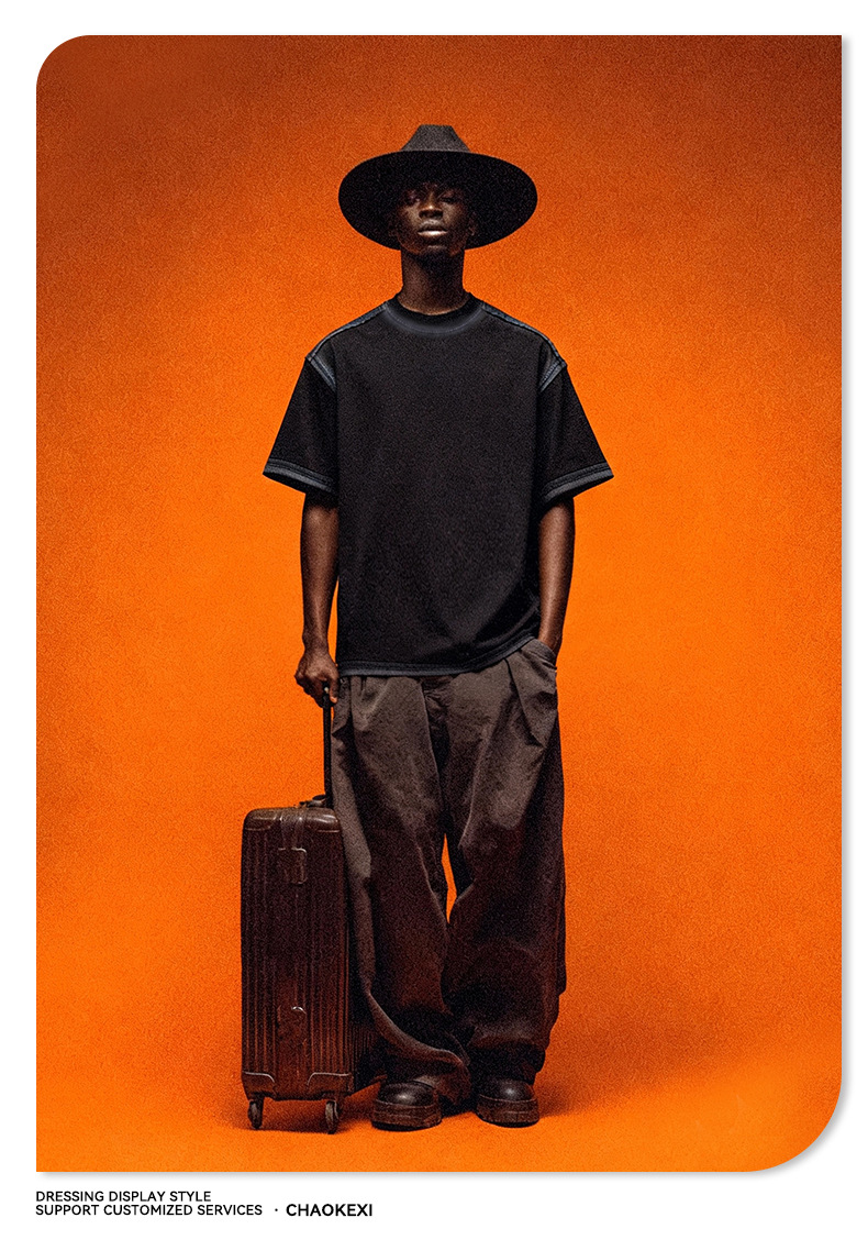 2026新品男装水洗喷绘复古潮牌上衣男女款短袖宽松青少年T恤定制详情17