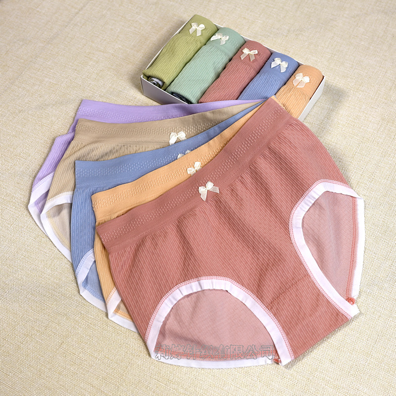 8条装云朵女士内裤中高腰无痕透气抗菌纯棉裆女生式三角内裤批发详情6